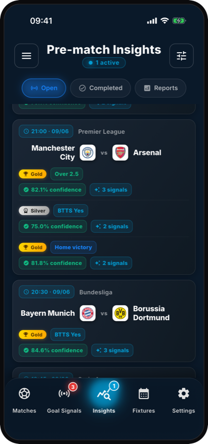Pre-match insights